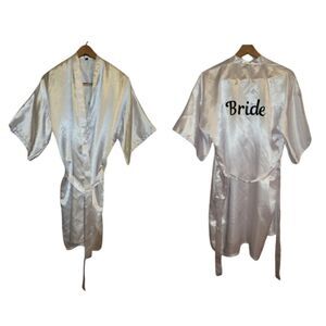 Bright White Bride Bridal Robe S